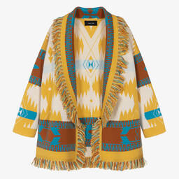 Alanui-Yellow & Ivory Wool Icon Cardigan | Childrensalon Outlet