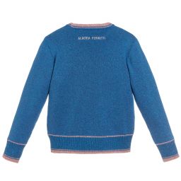 Alberta Ferretti-Glittery Blue Viscose Sweater | Childrensalon Outlet