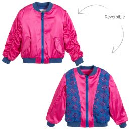 Alberta Ferretti-Pink & Blue Reversible Jacket | Childrensalon Outlet