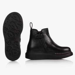 Alexander McQueen-Black & Pink Leather Boots | Childrensalon Outlet