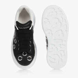 Alexander McQueen-Массивные черные кожаные кроссовки с перфорацией | Childrensalon Outlet
