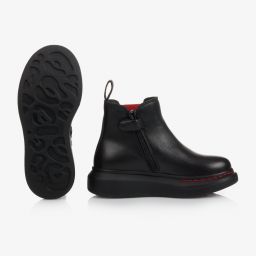 Alexander McQueen-Черные кожаные ботинки для девочек | Childrensalon Outlet