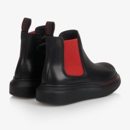 Alexander McQueen-Черные кожаные ботинки для девочек | Childrensalon Outlet