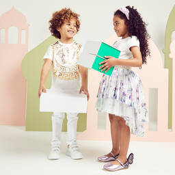 Alexander McQueen-Белые массивные кроссовки для девочек | Childrensalon Outlet