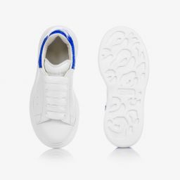 Alexander McQueen-White & Blue Leather Trainers | Childrensalon Outlet