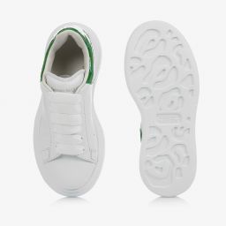 Alexander McQueen-White & Green Leather Trainers | Childrensalon Outlet