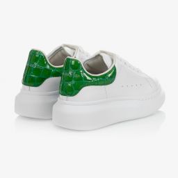 Alexander McQueen-White & Green Leather Trainers | Childrensalon Outlet