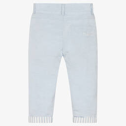 Alviero Martini-Baby Boys Blue Linen Trousers  | Childrensalon Outlet