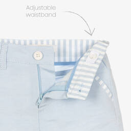Alviero Martini-Baby Boys Blue Linen Trousers  | Childrensalon Outlet