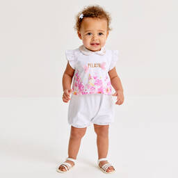 Alviero Martini-Белый песочник с цветами | Childrensalon Outlet