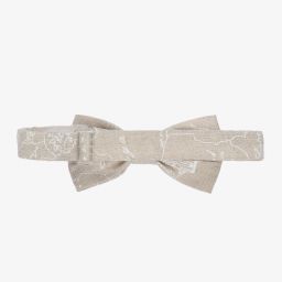 الفيرو مارتيني-ربطة عنق قطن لون بيج للأولاد (8 سم) | Childrensalon Outlet