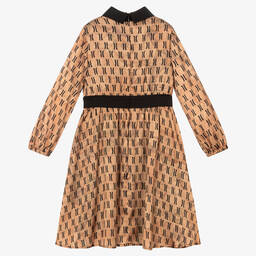 Alviero Martini-Beige Viscose Geo Map Dress | Childrensalon Outlet