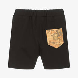 الفيرو مارتيني-Black Cotton Logo Shorts | Childrensalon Outlet