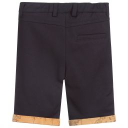 Alviero Martini-Синие шорты из джерси с географической картой | Childrensalon Outlet