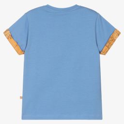 Alviero Martini-Blue Geo Map Logo T-Shirt | Childrensalon Outlet