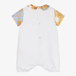 Alviero Martini-Blue & Gold Geo Arabic Print Shortie  | Childrensalon Outlet