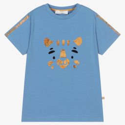 Alviero Martini-Blue Tiger Geo Map T-Shirt | Childrensalon Outlet