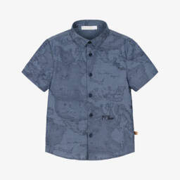 Alviero Martini-Boys Adventure Print Cotton Shirt | Childrensalon Outlet