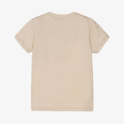 Alviero Martini-Футболка с геометрическим узором бежевого цвета для мальчиков | Childrensalon Outlet