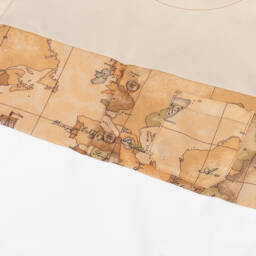 Alviero Martini-Футболка с геометрическим узором бежевого цвета для мальчиков | Childrensalon Outlet