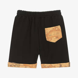 Alviero Martini-Boys Black Geo Print Cotton Shorts | Childrensalon Outlet