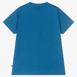 Alviero Martini-Boys Blue & Beige Cotton Geo Map T-Shirt | Childrensalon Outlet