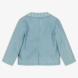 Alviero Martini-Boys Blue Chambray Blazer | Childrensalon Outlet