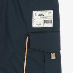 Alviero Martini-Boys Blue Cotton Cargo Geo Shorts | Childrensalon Outlet