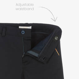 Alviero Martini-Boys Blue Cotton Geo Map Shorts | Childrensalon Outlet