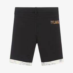 Alviero Martini-Boys Blue Cotton Geo Map Shorts | Childrensalon Outlet
