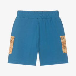 Alviero Martini-Boys Blue Cotton Geo Shorts | Childrensalon Outlet