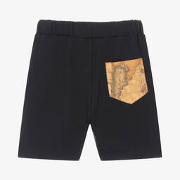 Alviero Martini-Boys Blue Cotton Logo Shorts | Childrensalon Outlet