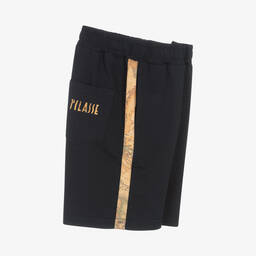 Alviero Martini-Boys Blue Geo Map Cotton Shorts | Childrensalon Outlet