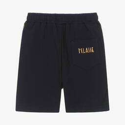 Alviero Martini-Boys Blue Geo Map Cotton Shorts | Childrensalon Outlet