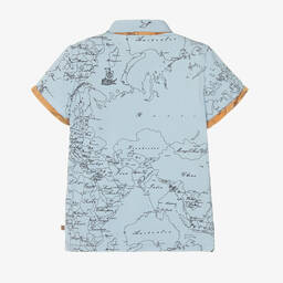 Alviero Martini-Boys Blue Geo Map Polo Shirt | Childrensalon Outlet