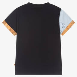 Alviero Martini-تيشيرت قطن جيرسي لون كحلي للأولاد | Childrensalon Outlet