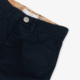 Alviero Martini-Boys Blue Map-Print Cotton Trousers | Childrensalon Outlet