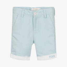Alviero Martini-Boys Blue & White Gingham Shorts  | Childrensalon Outlet