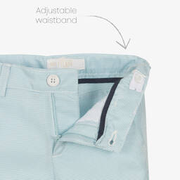 Alviero Martini-Boys Blue & White Gingham Shorts  | Childrensalon Outlet