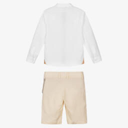 Alviero Martini-Boys Classic Beige Linen Ensemble | Childrensalon Outlet