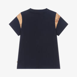 Alviero Martini-Классическая синяя футболка с геометрическим узором для мальчиков | Childrensalon Outlet