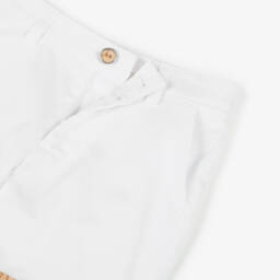 Alviero Martini-Шорты из хлопка с геометрическим принтом белые для мальчиков | Childrensalon Outlet