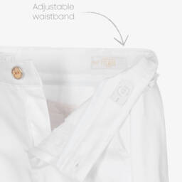 Alviero Martini-Шорты из хлопка с геометрическим принтом белые для мальчиков | Childrensalon Outlet