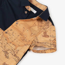 Alviero Martini-Костюм с геометрическим принтом синий бежевый для мальчиков | Childrensalon Outlet