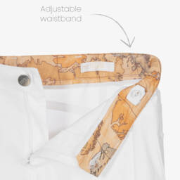 Alviero Martini-Boys Geo Print White Cotton Pants | Childrensalon Outlet