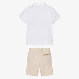 Alviero Martini-Boys Ivory Geo Map Polo Set | Childrensalon Outlet
