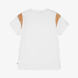 Alviero Martini-Футболка кремовая с геометрической картой для мальчиков | Childrensalon Outlet