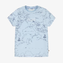 Alviero Martini-Boys Light Blue World Map Tee | Childrensalon Outlet