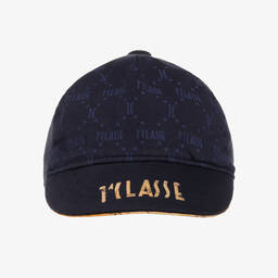 Alviero Martini-Boys Navy Blue Cotton Logo Cap | Childrensalon Outlet