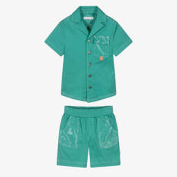 Alviero Martini-Комплект для мальчиков с геометрическим узором морской зелени | Childrensalon Outlet